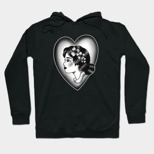 traditional Tattoo lady portrait old school Hoodie